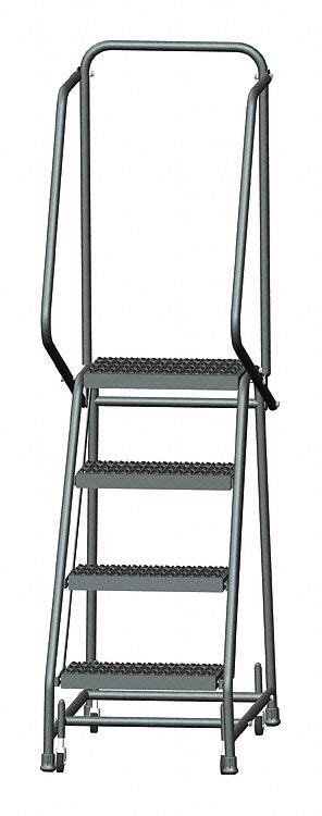 4 Step Rolling Ladder Perforated Step Tread 68 In Overall Height 450