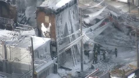 Building Of Ice After Fire Crews Douse Two Alarm Blaze
