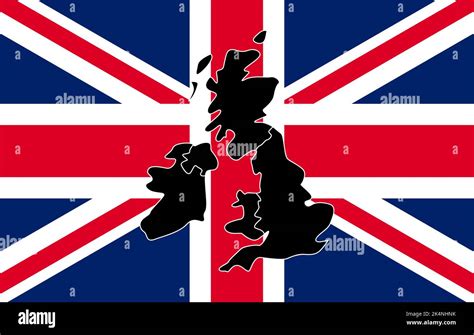 Great Britain Country Flag Map Stock Vector Image And Art Alamy