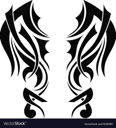 Wings drawing winged stencil lower back tattoos tattoo designs stencils back tattoo free tattoo designs tattoos neck tattoo. Graphic design Tribal tattoo wings Royalty Free Vector Image
