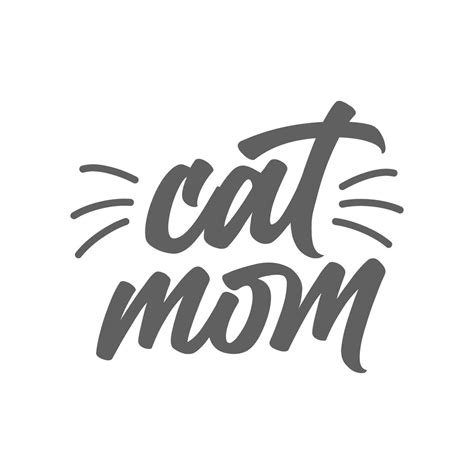 Cat Mom Lettering Text Design For Cat Lovers With Cat Ears And