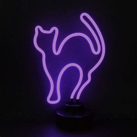 Purple Cat Neon Sculpture Purple Cat Neon Signs Purple Aesthetic
