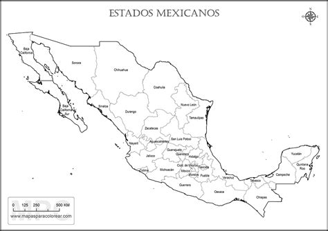 Mapa Mexico Estados Nombres Png Republica Mexicana Con