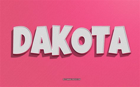 Herunterladen Hintergrundbild Dakota Rosa Linien Hintergrund Tapeten Mit Namen Dakota Name