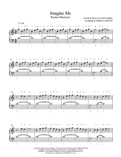Imagine Me By Kirk Franklin Sheet Music And Lesson Rookie Level