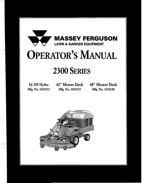 Massey Ferguson 2300 Series Operators Manual Pdf Download Manualslib