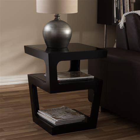 Shop Clara Modern Tall Black 3 Tiered End Table Free Shipping Today