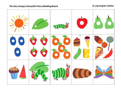 The very hungry caterpillar printables for tot school, preschool and kindergarten. The Very Hungry Caterpillar Story Retelling Activity Card ...