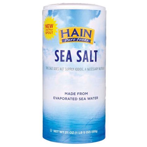 Hain Pure Foods Sea Salt 21 Oz Salt Swanson Health Products
