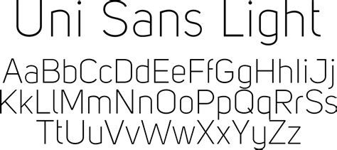 Uni Sans Light Font By Fontfabric Font Bros