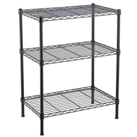 Small Adjustable 3 Shelf Storage Metal Wire Shelving Unit With Leveling
