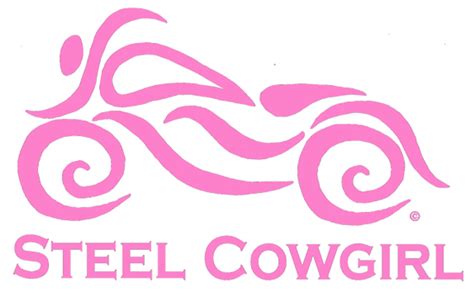 Steel Cowgirl Glitter Pink 5 Womens Motorcycle Window Decal