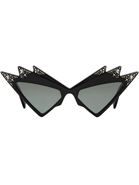 gucci eyewear crystal embellished cat eye sunglasses farfetch