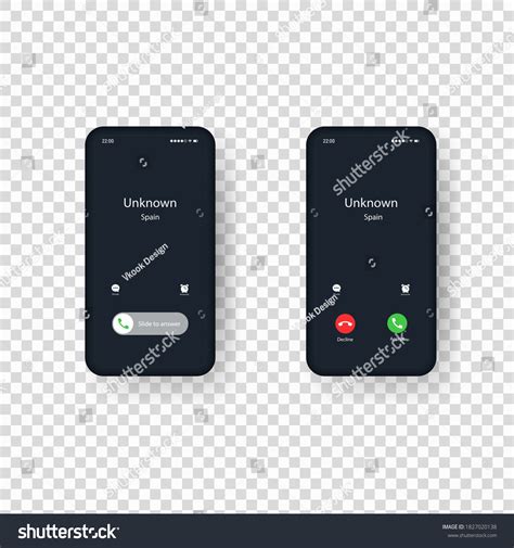Phone Call Screen Template Incoming Call Stock Vector Royalty Free