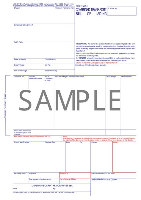 Ax pogtme onan exgerprise for bill of lading bl nr. 19+ Bill of Lading Form Examples - PDF | Examples