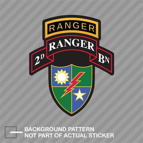 2nd Ranger Bn With 75th Ranger Regiment Insignia Sticker Battalion