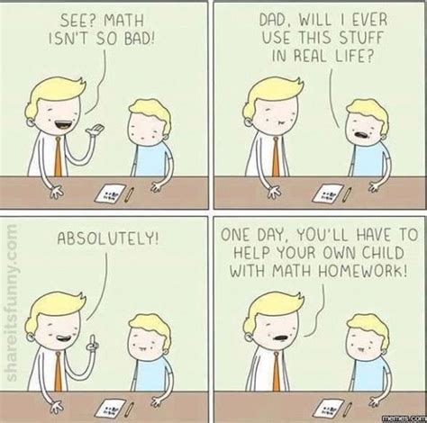 Check Out This Cartoon Where The Dad Is Helping His Kid With His Math