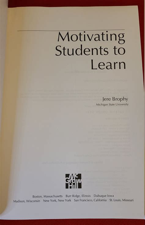 Motivating Students To Learn By Jere Brophy Book Etsy