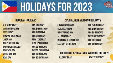 List Of Philippine Holiday For 2023 Rdmdesigns