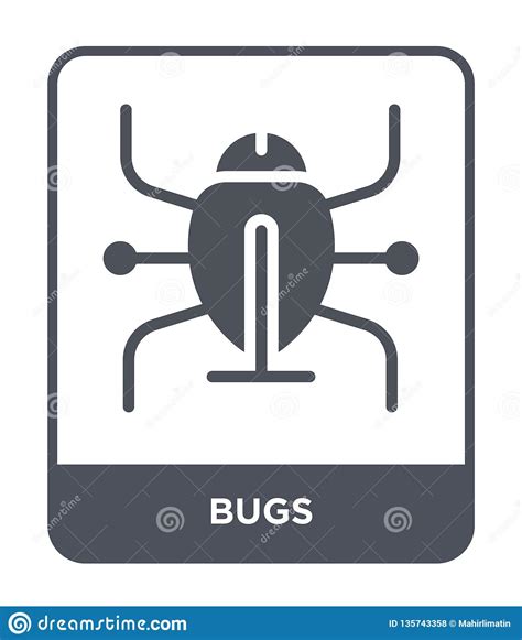 Bugs Icon In Trendy Design Style Bugs Icon Isolated On White
