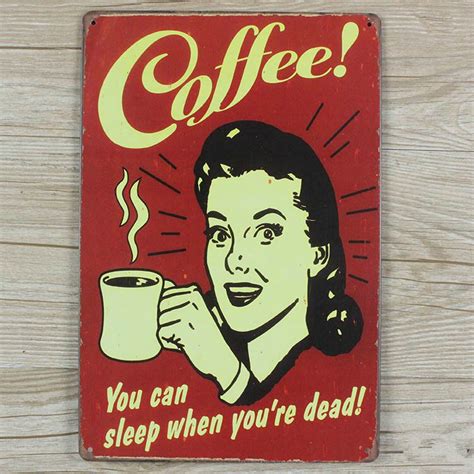 New Arrivals Coffee And Sexy Lady Metal Tin Signs Ua 0415 Metal Plaque Home Decor Wall Art Craft