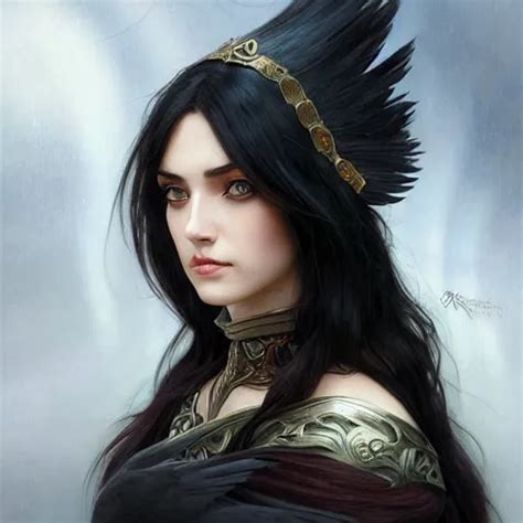 Portrait Of A Raven Haired Female Sorceress With Stable Diffusion