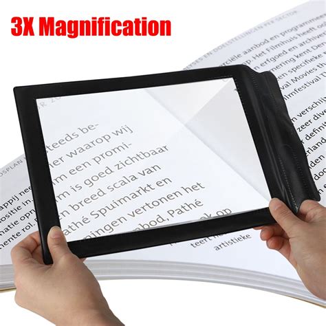 eeekit a4 black full page magnifier hands free 3x large sheet magnifier portable handheld