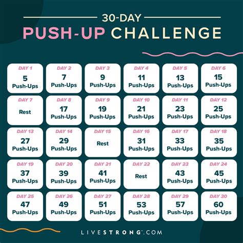 30 Day Push Up Challenge Printable