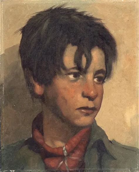 Portrait Of A Boy Oil Painting Signed Max Late 19th Early 20th