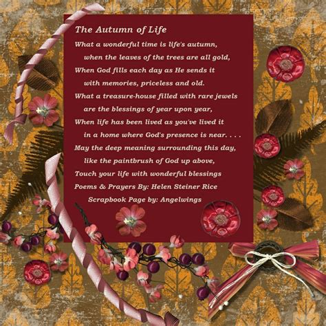 The Autumn Of Life By Helen Steiner Rice Scrapbook By Angelwings