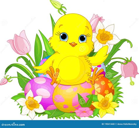 Happy Easter Chick Stock Vector Illustration Of Clip 19041440