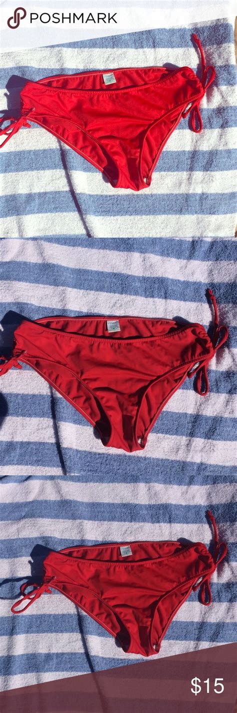 🌹 Venus Bikini Bottom 6 M Red Tie Sides Mid Rise