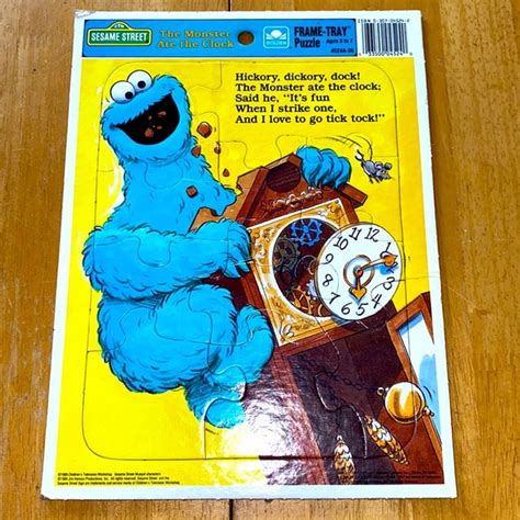 Sesame Street Toys Vintage Sesame Street Cookie Monster Puzzle
