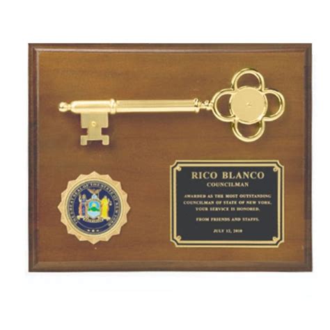 Key To The City With Honorary Medallion Plaque Golden Openings