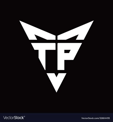 Tp Logo Monogram With Back Drop Shape Logo Design Vector Image