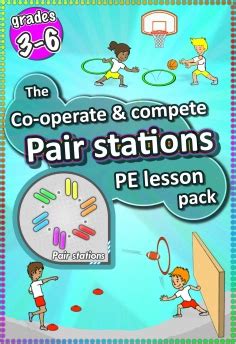 Co Operate Compete Fun Pair Skill Stations Cards Printable Pe