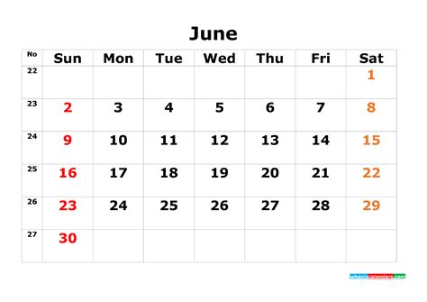 Months of the year we mark time in many different ways. Printable Calendar Template June 2019 as PDF and Image ...