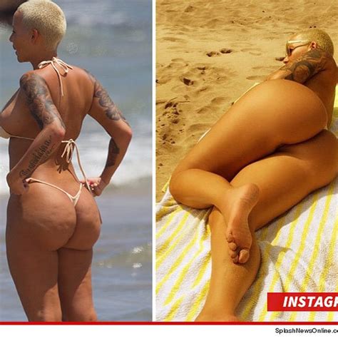 Amber Rose Topless On The Beach Of The Day