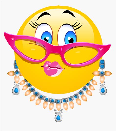 Smiley Face Girl Emoticon Girl With Glasses Clipart Stunning Free My
