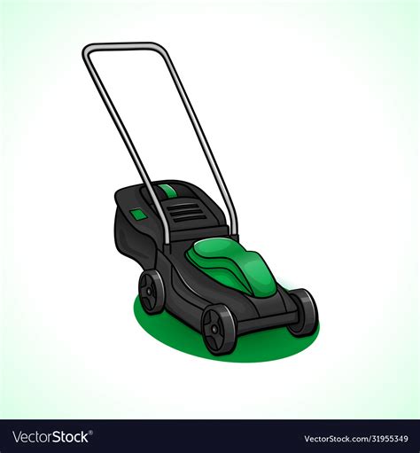 Lawn Mower Drawing Isolated Royalty Free Vector Image