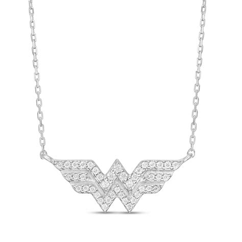 Wonder Woman™ Collection 16 Ct Tw Diamond Symbol Necklace In