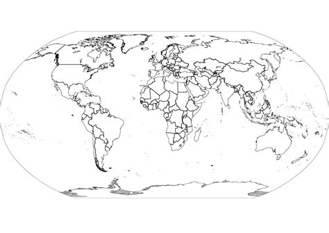 Printable World Map Black And White