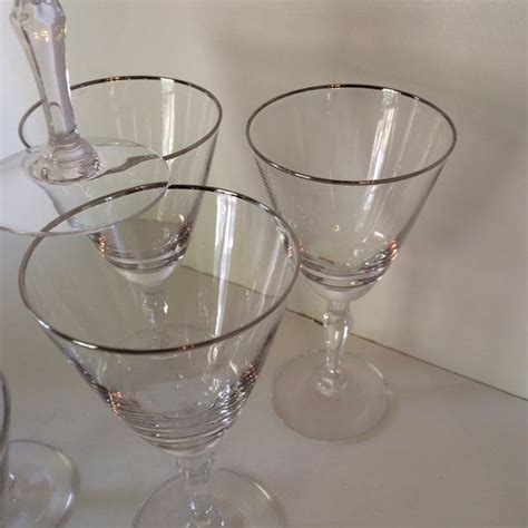 Vintage Platinum Rim Fostoria Wine Glasses Set Of 6 Chairish