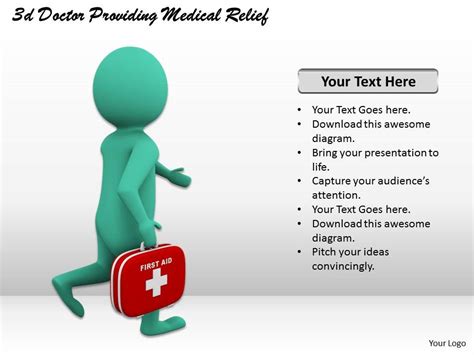 1013 3d Doctor Providing Medical Relief Ppt Graphics Icons