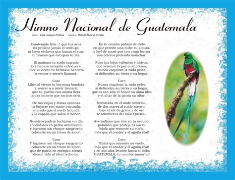 Himno Nacional De Guatemala Letra Música Y Video