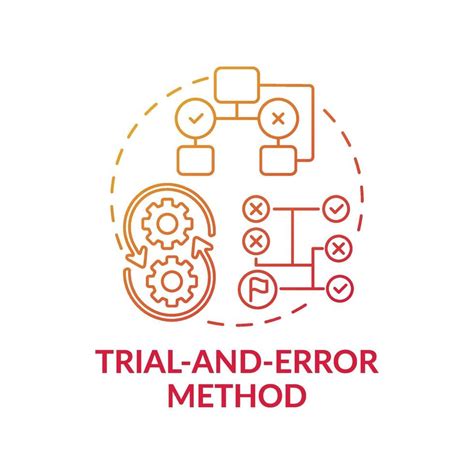 Trial And Error Method Red Gradient Concept Icon 2210468 Vector Art At