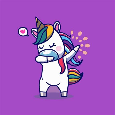 Premium Vector Cute Unicorn Dabbing Cartoon Vector Illustration
