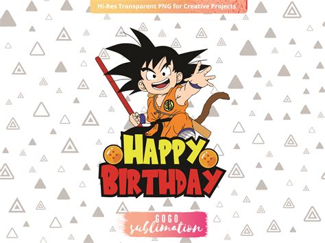 Dragon Ball Goku Cake Topper Happy Birthday Printable Vectorency