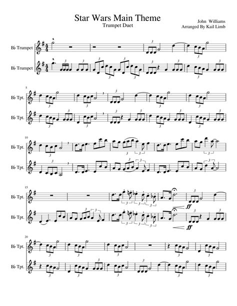 Star wars (later retitled star wars episode iv: Star Wars Main Theme sheet music for Trumpet download free in PDF or MIDI