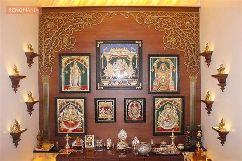 Brown Wall In Pujaroom With Images Pooja Rooms Pooja Room Design